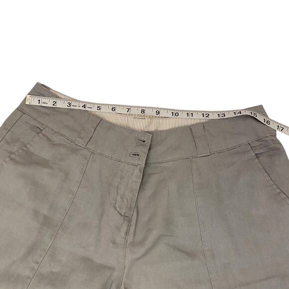 Women's Kenar 100% Linen Wide Leg Size Large Light Gray Pants Neutral Quiet Lux - Picture 6 of 14